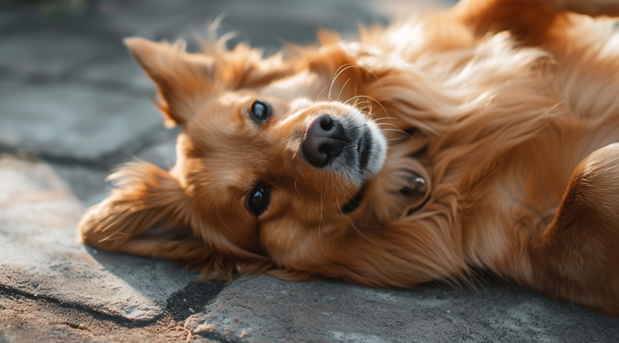 Comprendre pourquoi un chien se met sur le dos ?